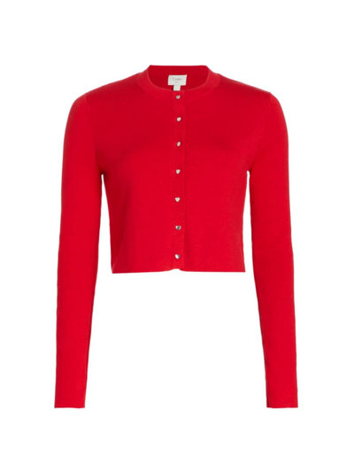 Cami Nyc Women's Kimbra Cotton & Wool Cropped Cardigan In Red