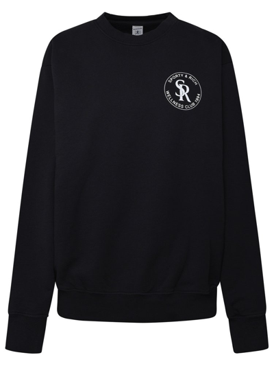 Sporty And Rich Sporty & Rich S&r Logo Printed Sweatshirt In Black