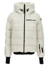 Moncler 'swiss' Quilted Down Jacket With Hood And Ribbed Cuffs In White