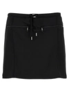 Courrèges Logo-patch Drawstring-waist Miniskirt In Black