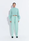 Lapointe Matte Crepe Belted Trouser In 10