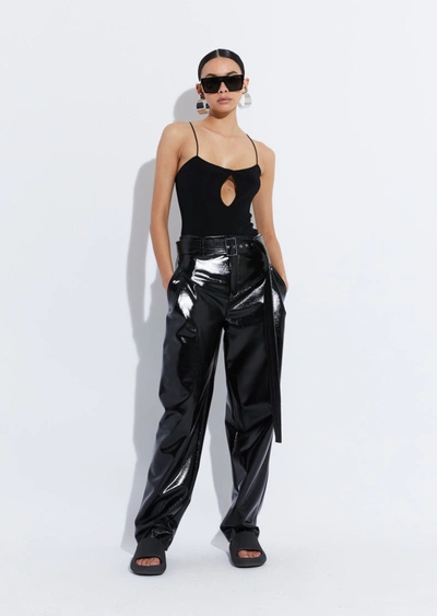 Lapointe Patent Faux Leather Belted Trouser In 14