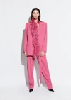 Lapointe Pebble Crepe Belted Trouser In 14