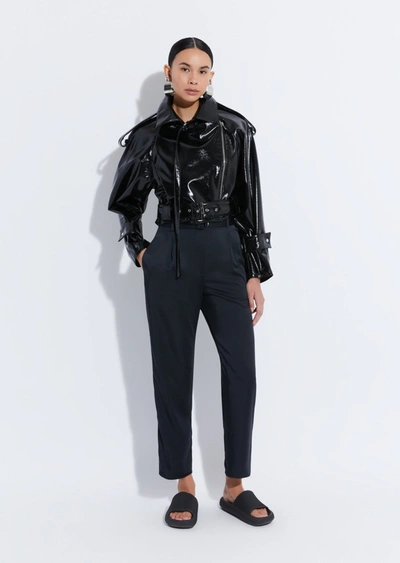 Lapointe Satin Belted Cropped Pant In 14