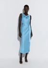 Lapointe Satin Bias Belted Dress In 14