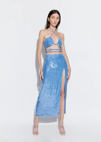 Lapointe Sequin Skirt With Slit In 14