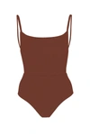 Anemos The Square Neck Open Back One-piece In Sienna