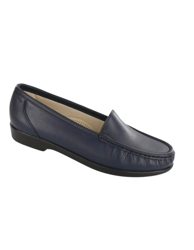 Sas Simplify Nubuck Leather Loafer In Black
