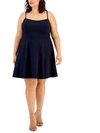 City Studio Plus Womens Skater Short Mini Dress In Multi