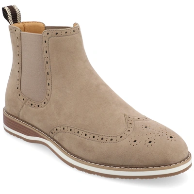 Vance Co. Thorpe Wingtip Chelsea Boot In Taupe