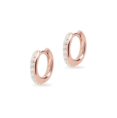 Olivia & Pearl Diamond Crystal Huggie Earrings In D/cryst/he/rg