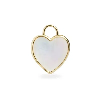 Olivia & Pearl Mother Of Pearl Heart Charm In Mop/heart/crm/yg