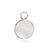 Olivia & Pearl Mother Of Pearl Circle Charm In Mop/circ/crm/ss