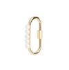 Olivia & Pearl Pearl Carabiner Lock Large In Pcarib/yg/l