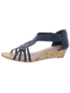 Charter Club Ginifur 2 Womens Faux Leather Open Toe Wedge Sandals In Multi