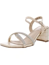 Gc Shoes Hyra Womens Open Toe Rhinestones Block Heels In Gold