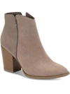 SUN + STONE GRACEYY WOMENS FAUX LEATHER BLOCK HEEL ANKLE BOOTS