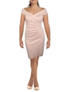X BY XSCAPE WOMENS KNIT OFF-THE-SHOULDER COCKTAIL AND PARTY DRESS