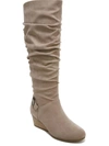 DR. SCHOLL'S SHOES BREAK FREE WOMENS FAUX SUEDE SIDE ZIP KNEE-HIGH BOOTS