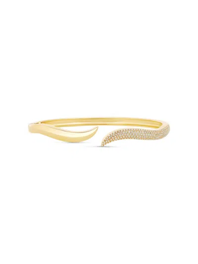 770 Fine Jewelry Women's 14k Yellow Gold & 0.50 Tcw Diamond Bangle Cuff