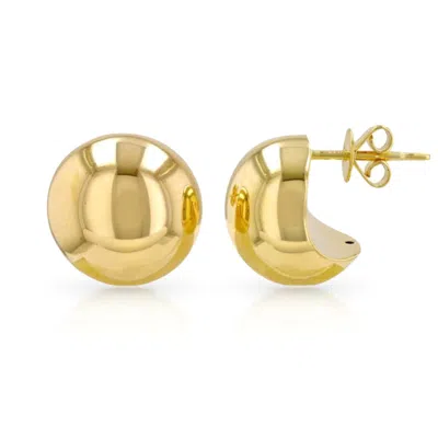 770 Fine Jewelry Women's Button Golden Earrings