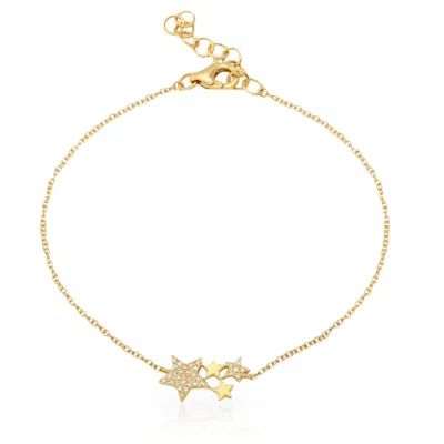 770 Fine Jewelry Women's Gold Diamond & Solid Star Bracelet In Gray