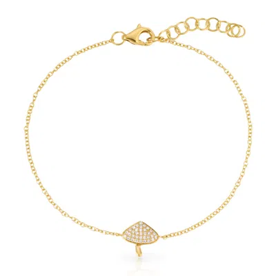 770 Fine Jewelry Women's Gold Diamond Mushroom Bracelet