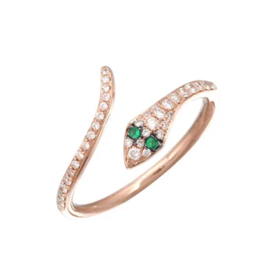 770 Fine Jewelry Women's Gold Diamond Pave Snake Ring