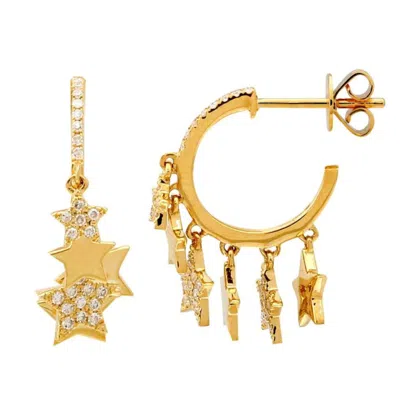 770 Fine Jewelry Women's Gold Everyday Star Huggies Earrings