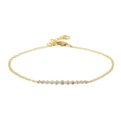 770 Fine Jewelry Women's Gold Floating Diamond Bar Bracelet In Gray