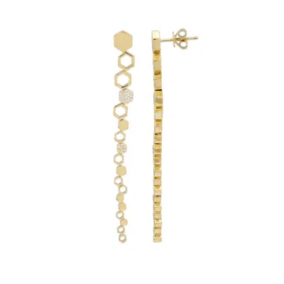 770 Fine Jewelry Women's Gold Honeycomb Diamond Earrings