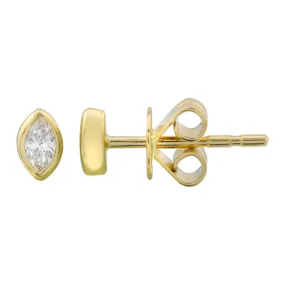 770 Fine Jewelry Women's Gold Mixed Shape Diamond Marquise Bezel Stud