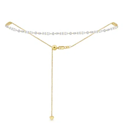 770 Fine Jewelry Women's Gold Multishape Halfway Adjustable Bolo Tennis Chocker