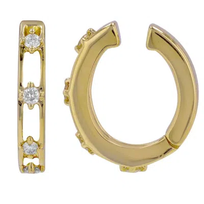 770 Fine Jewelry Women's Gold Open Diamond Ear Cuff