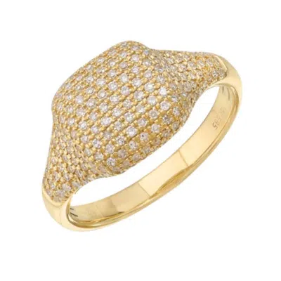 770 Fine Jewelry Women's Gold Pave Diamond Signet Ring