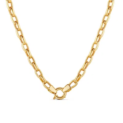 770 Fine Jewelry Women's Gold Round Link Chain Necklace With Clasp