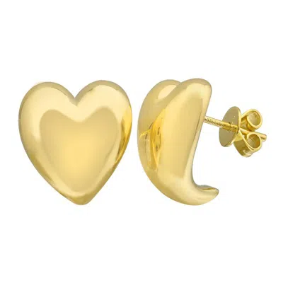 770 Fine Jewelry Women's Heart Bold Golden Earrings