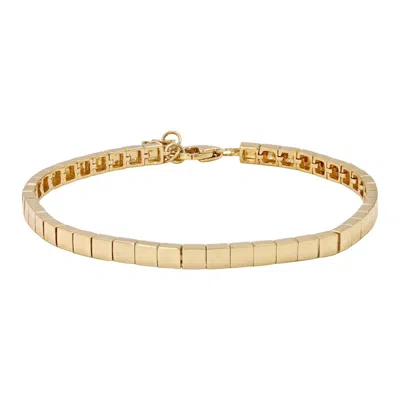 770 Fine Jewelry Women's Solid Square Gold Bracelet