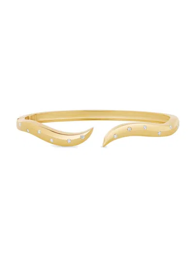 770 Fine Jewelry Women's Wavy 14k Yellow Gold & 0.30 Tcw Diamond Bangle