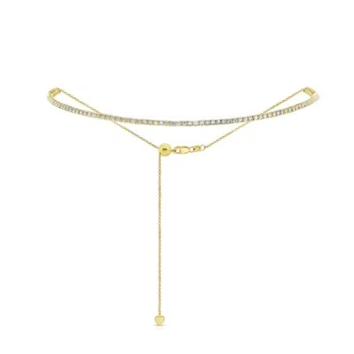 770 Fine Jewelry Women's Yellow / Orange 2.15ct Adjustable Bolo Diamond Tennis Chocker In Gold