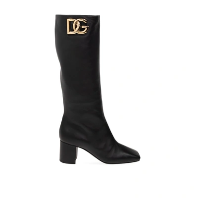 Dolce & Gabbana Leather Boots In Black