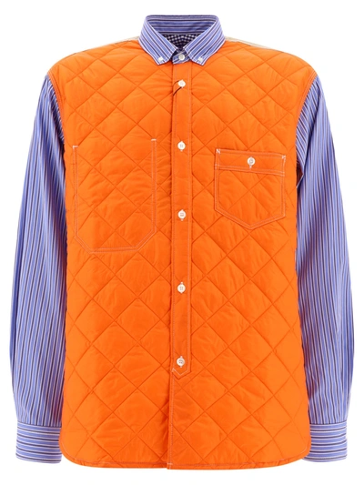 Junya Watanabe Quilted Panel Shirt In Blue