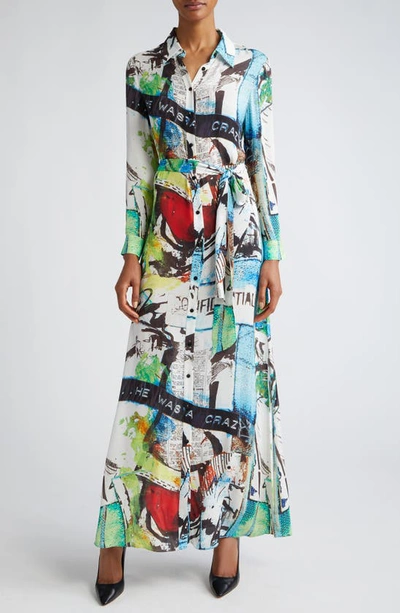 Alice And Olivia Chassidy Graphic-print Dress In Blue