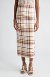 Zimmermann Matchmaker Checked Linen And Cotton-blend Midi Skirt In Cream Check