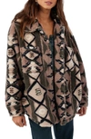 O'neill Heath Geo Print High Pile Fleece Jacket In Brown