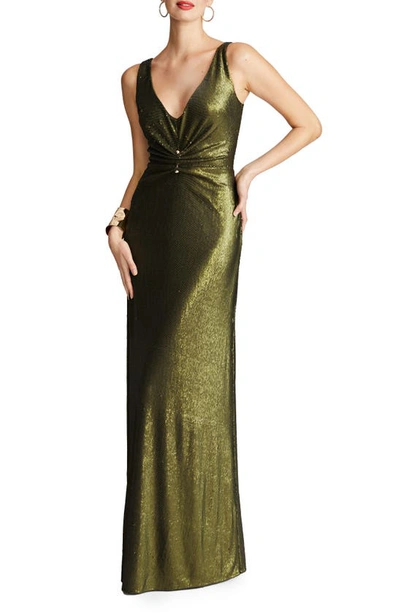 Halston Women's Cassandra Sequined & Barbell-embellished Gown In Seaweed