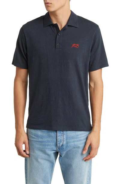 Rag & Bone Love Rb Logo Polo In Blue