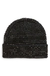 Tasha Rhinestone Beanie In Blackjet
