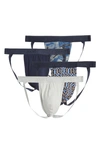 2(x)ist 4-pack Jock Straps In Hazy Camo Blue/navy Blazer/reptile Geo/dawn Blue