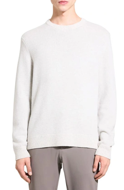 Theory Men's Hilles Crewneck Cashmere-blend Jumper In Stone White Light Grey